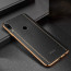 Vaku ® Xiaomi Redmi Note 7 / Note 7 Pro / Note 7S Vertical Leather Stitched Gold Electroplated Soft TPU Back Cover