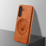 Vaku ® Samsung Galaxy S23 FE Lion Embossed Luxury Designer Leather Protective Back Cover Case