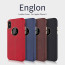 Vorson ® For Apple iPhone X / XS Lexza Series Double Stitch Leather Shell with Metallic Logo Display Back Cover