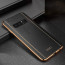 VAKU ® Samsung Galaxy Note 8 Vertical Leather Stitched Gold Electroplated Soft TPU Back Cover