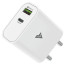 Vaku ® Paxor 2in1 PD QC 20W Dual Port Charger Type C [Apple MFi Certified] Adapter for iPhone and Android Devices
