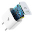 Vaku ® Paxor 2in1 PD QC 20W Dual Port Charger Type C [Apple MFi Certified] Adapter for iPhone and Android Devices