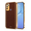 Vaku ® Vivo Y30 Luxemberg Leather Pattern Gold Electroplated Soft TPU Back Cover