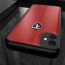 Ferrari ® Apple iPhone 11 Vertical Contrasted Stripe - Material Heritage leather Hard Case Back Cover