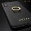 GUESS ® Apple iPhone X Premium Luther Leather 2K Gold Electroplated + inbuilt ring stand + detachable Tassels Back Case