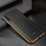 Vaku ® Xiaomi Mi A3 Vertical Leather Stitched Gold Electroplated Soft TPU Back Cover