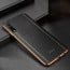Vaku ® Huawei Honor 9X Pro Vertical Leather Stitched Gold Electroplated Soft TPU Back Cover