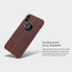 Vorson ® For Apple iPhone X / XS Lexza Series Double Stitch Leather Shell with Metallic Logo Display Back Cover