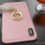 GUESS ® Apple iPhone X Premium Luther Leather 2K Gold Electroplated + inbuilt ring stand + detachable Tassels Back Case