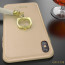 GUESS ® Apple iPhone X Premium Luther Leather 2K Gold Electroplated + inbuilt ring stand + detachable Tassels Back Case