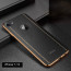 VAKU ® Apple iPhone 7 Vertical Leather Stitched Gold Electroplated Soft TPU Back Cover