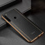 Vaku ® Xiaomi Redmi Note 8 Vertical Leather Stitched Gold Electroplated Soft TPU Back Cover