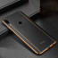 Vaku ® Xiaomi Redmi Note 7 / Note 7 Pro / Note 7S Vertical Leather Stitched Gold Electroplated Soft TPU Back Cover