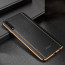 Vaku ® Samsung Galaxy A50 Vertical Leather Stitched Gold Electroplated Soft TPU Back Cover