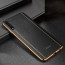 Vaku ® Samsung Galaxy A30S Vertical Leather Stitched Gold Electroplated Soft TPU Back Cover