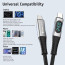 Vaku Luxos® CRUZE 1M 240W USB4 / Thunderbolt 4 Type C to Type C Data Cable with Intelligent Power Display, 40Gbps High-Speed Data Transfer, Upto 8K@60Hz Type C Monitor Compatible with iPhone 16, 15, Galaxy S25, S24, S23, Tablet, Laptop, eGPU