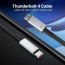 Vaku Luxos® BLAZE 1.5M 240W USB4 Type-C to Type-C Data Cable, Thunderbolt-4 40Gbps High-Speed Data Transfer, Upto 8K@60Hz Type C Display Compatible with iPhone 16, 15, Galaxy S25, S24, S23, Tablet, Laptop, eGPU