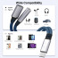 Vaku Luxos® DigiCoder 2in1 Type C to 3.5 mm Jack + Type C Charging & Digital Audio 24-bit DAC 3.5mm Connector Aux Cable, Headphone, Earphone Converter Splitter for Samsung, Oneplus, iPhone