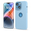 Vaku Luxos ® 2In1 Combo Apple iPhone 14 Plus Liquid Silicone Logo-Cut Soft Anti-Scratch Back Cover with 3D Tempered Glass