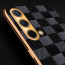Vaku ® OnePlus Nord CE Cheron Series Leather Stitched Gold Electroplated Soft TPU Back Cover