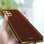 Vaku ® Samsung Galaxy M53 5G Luxemberg Series Leather Stitched Gold Electroplated Soft TPU Back Cover