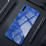 VAKU ® Samsung Galaxy A50 Glossy Marble with 9H hardness tempered glass overlay Back Cover