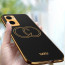 Vaku ® Oppo A76 4G Skylar Leather Pattern Gold Electroplated Soft TPU Back Cover