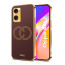 Vaku ® Oppo A76 4G Skylar Leather Pattern Gold Electroplated Soft TPU Back Cover