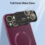 Vaku ® Apple iPhone 14 Premium Polarized Leather Texture Full Lens Protection Silicon Back Cover Case
