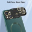 Vaku ® Apple iPhone 15 Premium Polarized Leather Texture Full Lens Protection Silicon Back Cover Case
