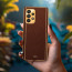 Vaku ® Samsung Galaxy A73 5G Luxemberg Series Leather Stitched Gold Electroplated Soft TPU Back Cover
