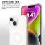 Vaku Luxos ® Apple iPhone 14 Glassy Magsafe Series Clear TPU Shockproof Scratch Resistant Slim Protective Cover [ Only Back Cover ]