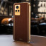 Vaku ® Vivo V21 5G Luxemberg Series Leather Stitched Gold Electroplated Soft TPU Back Cover