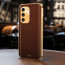 Vaku ® Samsung Galaxy S23 Plus Luxemberg Series Leather Stitched Gold Electroplated Soft TPU Back Cover