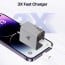 Vaku ®️ Paxor 2in1 PD QC 20W Dual Port Charger Type C [Apple MFi Certified] Adapter for iPhone and Android Devices