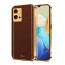 Vaku ® Vivo Y55 5G Luxemberg Leather Pattern Gold Electroplated Soft TPU Back Cover