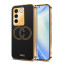 Vaku ® Vivo V27 5G Skylar Leather Pattern Gold Electroplated Soft TPU Back Cover