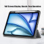 Vaku ® OPTINEX Apple iPad Air 13 inch (M2) Back Flip Stand Cover 360 Degree with Pencil Holder Transparent Back Powerful Magnetic Attachment Slim Trifold Stand Case