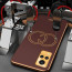 Vaku ® Vivo V21 5G Skylar Leather Finish Gold Electroplated Soft TPU Back Cover
