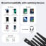 Vaku Luxos® SNAPPY Magnetic Auto-Fold Original iPhone Charger Cable Type C to Lightning Connector Fast Charging (mfi-certified), Nylon Braided for iPhone 14/ iPhone 13/ iPhone 12/ iPhone 11 & ios