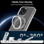 Vaku Luxos ® 2In1 Combo Apple iPhone 15 Pro Max Glassy Series Clear TPU Shockproof Back Cover with Magnetic Alloy Ring Metal Kickstand