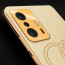 Vaku ® Xiaomi 11T Pro 5G Skylar Leather Pattern Gold Electroplated Soft TPU Back Cover