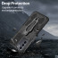 Vaku ® Vivo V27 5G Vanguard Military Grade Armor Case with Metal Belt Clip Kickstand Back Cover