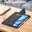 Vaku ® OPTINEX Apple iPad Air 13 inch (M2) Back Flip Stand Cover 360 Degree with Pencil Holder Transparent Back Powerful Magnetic Attachment Slim Trifold Stand Case