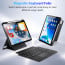 Vaku Luxos ® NORVIK Magnetic Bluetooth Keyboard Case For iPad 11th inch (A16)/10.9 10th Generation With Flip Cover 360° Protection Backlit Keys & Touchpad Pencil Holder Floating Cantilever Stand