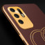 Vaku ® Oppo F19 Pro Plus 5G Skylar Leather Pattern Gold Electroplated Soft TPU Back Cover