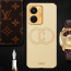 Vaku ® Vivo T1 4G Skylar Leather Pattern Gold Electroplated Soft TPU Back Cover
