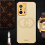Vaku ® Xiaomi 11T Pro 5G Skylar Leather Pattern Gold Electroplated Soft TPU Back Cover