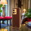 Vaku ® Vivo V25 Luxemberg Series Leather Stitched Gold Electroplated Soft TPU Back Cover