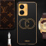 Vaku ® Vivo T1 4G Skylar Leather Pattern Gold Electroplated Soft TPU Back Cover